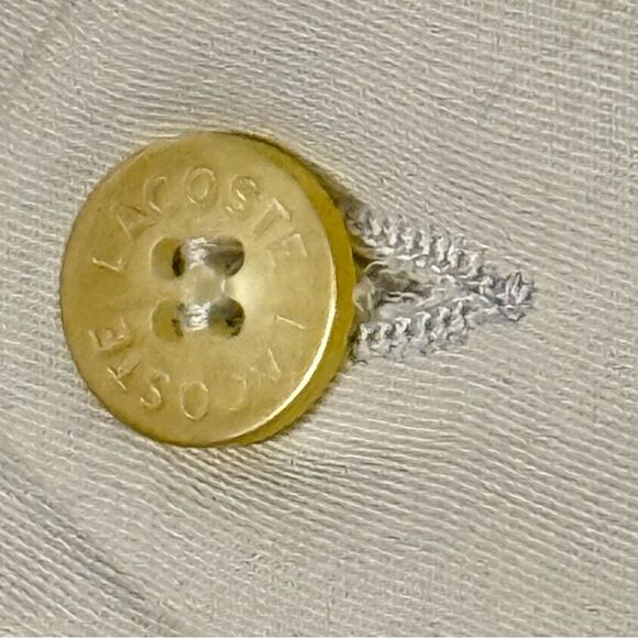Lacoste light grey Trousers with Gold Button size 38 x 32” polyester - Picture 3 of 9